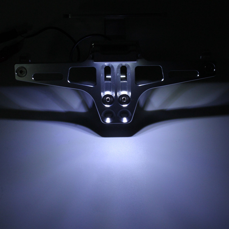 Suport pentru plăcuță de înmatriculare pentru motocicletă, cadru CNC, cu lumină LED, reglabil pentru Yamaha Bws R25 R3 Mt03 Msx