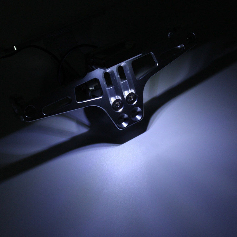 Suport pentru plăcuță de înmatriculare pentru motocicletă, cadru CNC, cu lumină LED, reglabil pentru Yamaha Bws R25 R3 Mt03 Msx