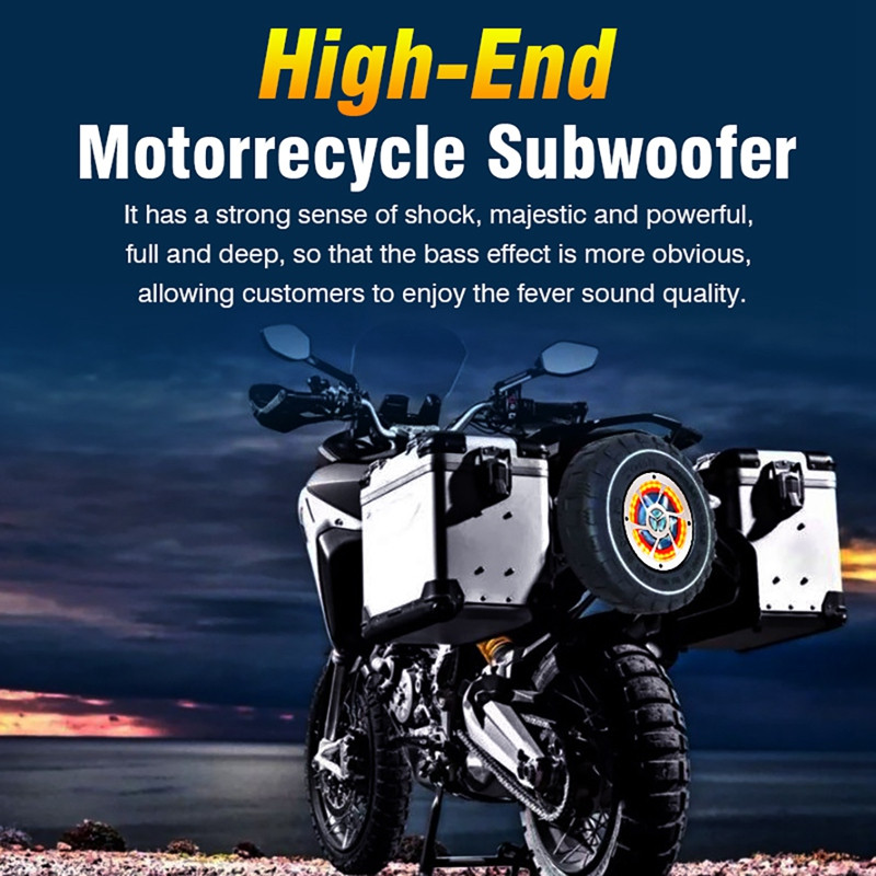 Motocicletă Subwoofer Auto Audio 12V Vehicul electric Difuzor fără fir Bluetooth Impermeabil