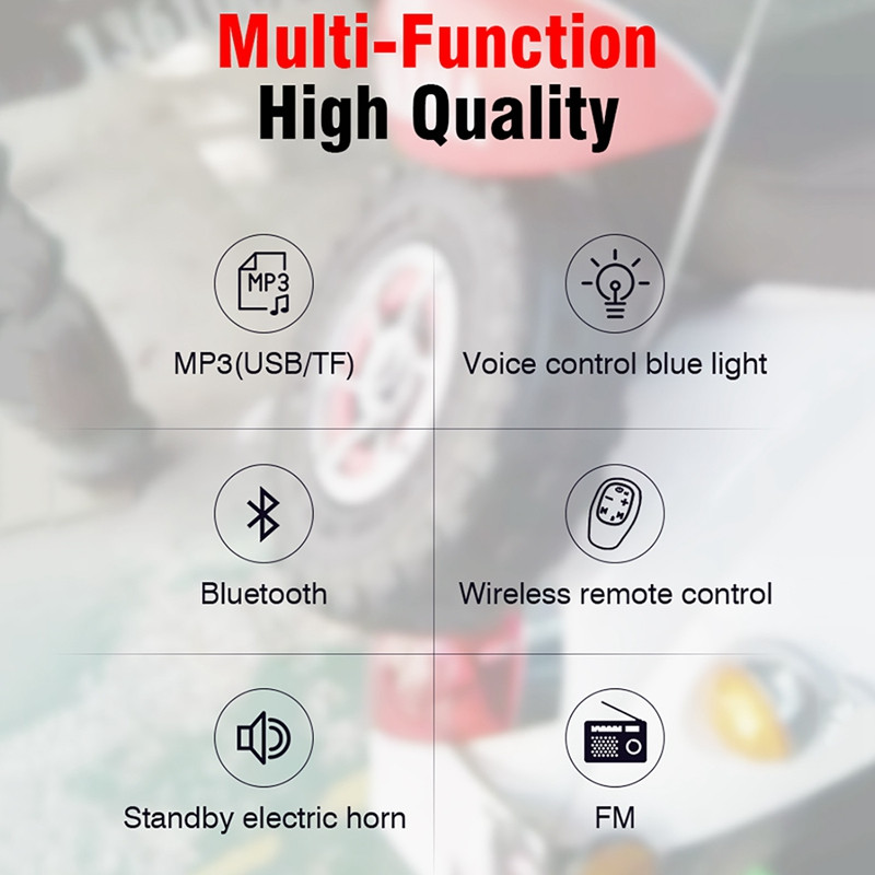 Motocicletă Subwoofer Auto Audio 12V Vehicul electric Difuzor fără fir Bluetooth Impermeabil