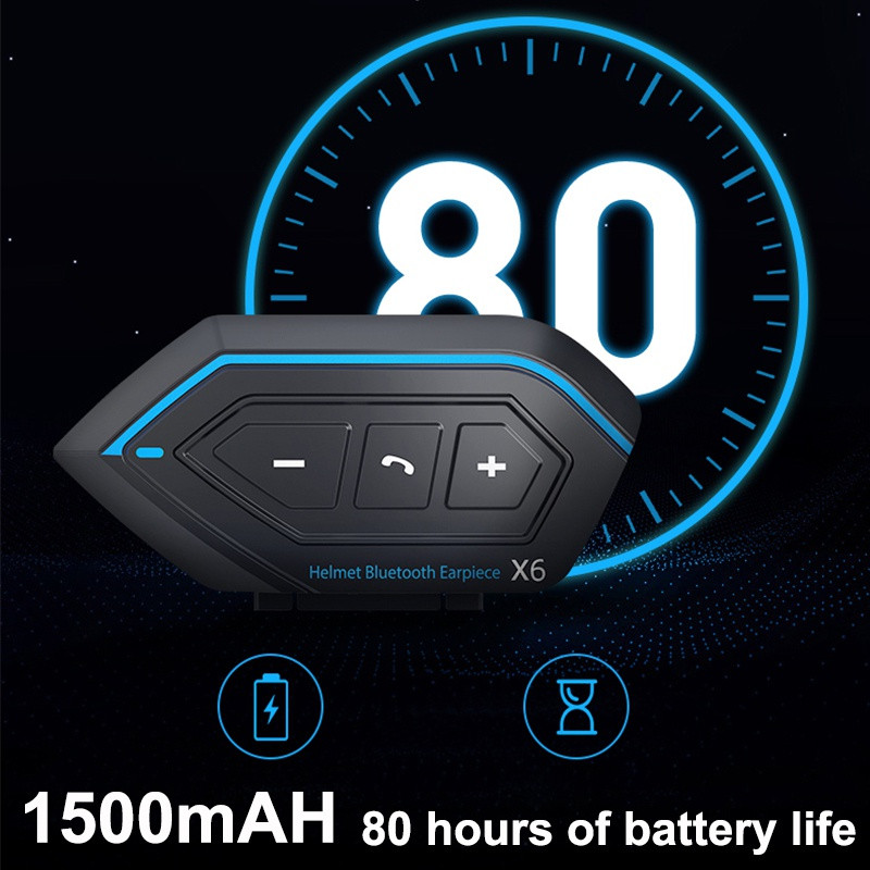 Nou upgrade 1500mAh Căști Bluetooth pentru motociclete Interfon Căști pentru călărie în aer liber Rezistent la apă