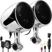 Difuzoare Bluetooth stereo Aileap SPK350 Pro modernizate de 4 inci, impermeabile, pentru motociclete ATV, cu amplificator încorporat de 300 W, USB AUX MP3