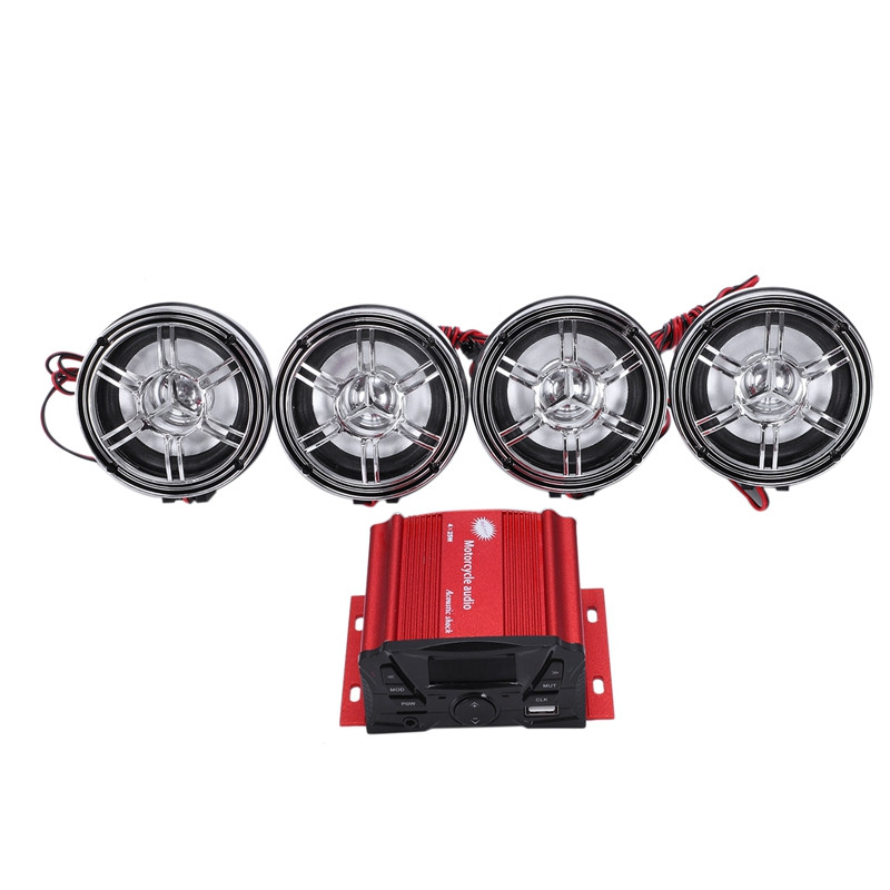 Difuzoare Bluetooth impermeabile pentru motociclete de 3 inchi Amplificator cu 4 canale Mp3 Muzica Sunet Audio Sistem de amplificare stereo