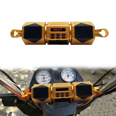 Motorcycle MP3 Player Handlebar Speaker Bluetooth Music FM Radio Waterproof Adjustable Bracket Bike Audio Stereo 12V