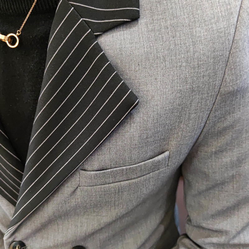 Costum coreean în mozaic costum 2 piese Blazer Bărbați 2021 Set de costum Slim Fit Tuxedo Costum Blazer Costum bărbați Blazer elegant Stage Party Club