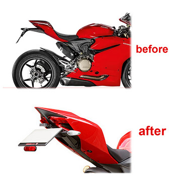 Κατάλληλο για Ducati 899 959 1199 Panigale 1299 Panigale 2015-2021 Στήριγμα πινακίδας κυκλοφορίας Στήριγμα πίσω ουράς Τακτοποιημένο κιτ εξολκέασης φτερών