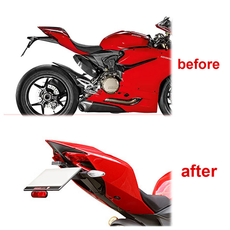 Se potrivește pentru Ducati 899 959 1199 Panigale 1299 Panigale 2015-2021 Suport pentru plăcuță de înmatriculare Suport pentru coadă din spate Kit de eliminare a aripilor