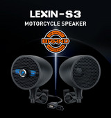 Difuzoare Bluetooth Lexin 2018 S3 50W pentru sistem audio de muzică pentru motociclete Difuzoare muzicale rezistente la apă, negru, metal, cu radio FM BT