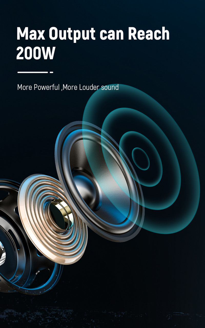 Lexin Accesorii pentru motociclete Difuzoare motor Q3 USB Funcție FM Bluetooth 5.1 IP67 Impermeabil 150W Semnalizator LED încorporat