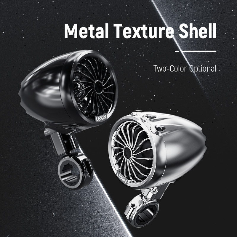 Lexin Accesorii pentru motociclete Difuzoare motor Q3 USB Funcție FM Bluetooth 5.1 IP67 Impermeabil 150W Semnalizator LED încorporat