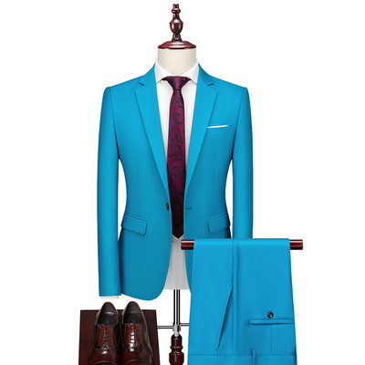 Jachetă de costum pentru bărbați cu pantaloni Culori bomboane Slim Fit Formal Afaceri Lucru nuntă Scene Tuxedo Groomsman Alb Roz Roșu Seturi de costume