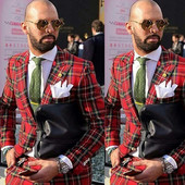 2 piese de afaceri nunta costume bărbați stil scoțian smoking de mire slim fit jachetă de modă masculină cu pantaloni ținute de birou nou sosiri