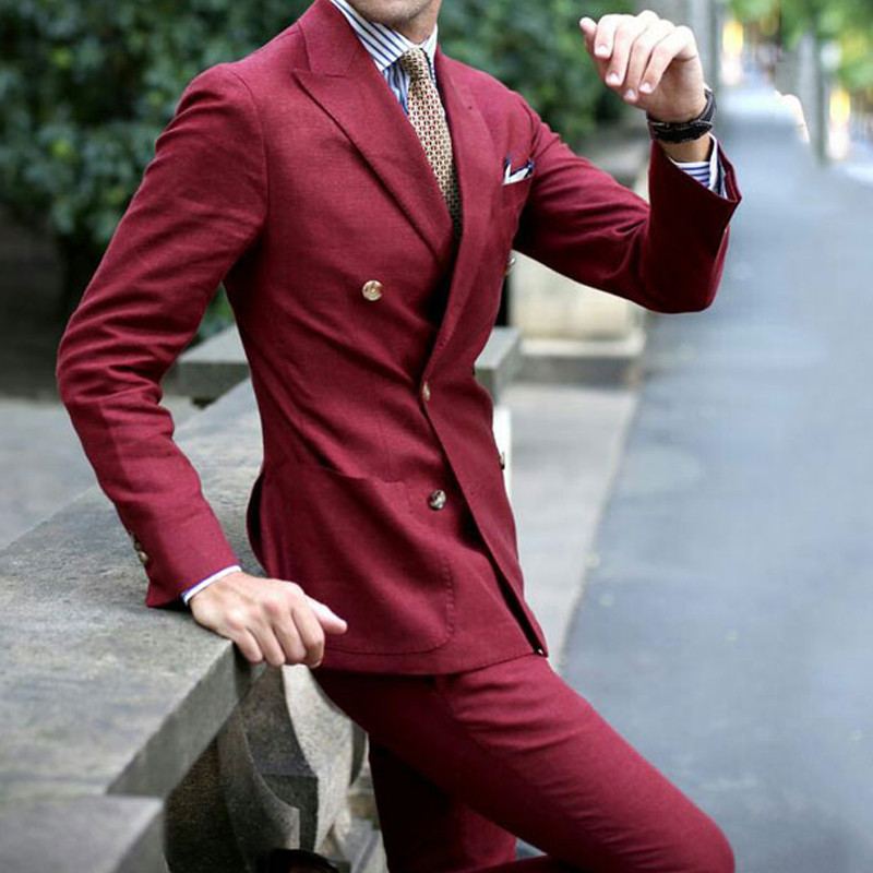 Costume de bărbați ocazional, alb, slim fit, pentru nuntă, bal de absolvire, cu două piese, smoking de mire personalizat, haine la modă 2020