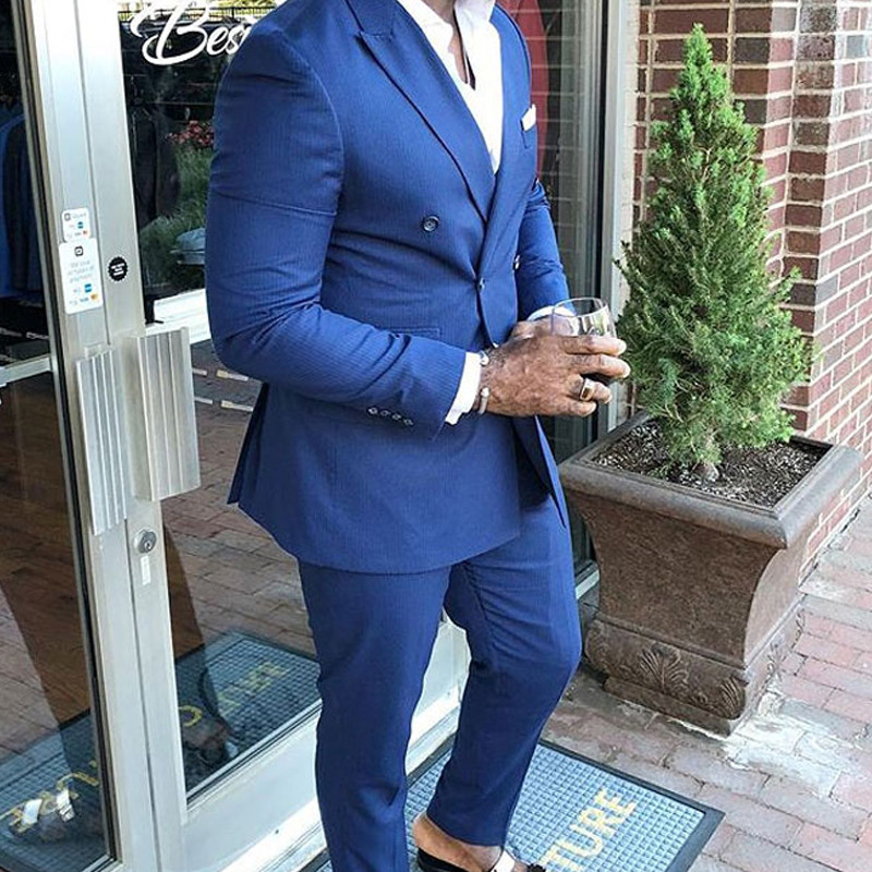 Costume de bărbați ocazional, alb, slim fit, pentru nuntă, bal de absolvire, cu două piese, smoking de mire personalizat, haine la modă 2020