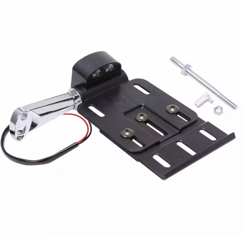 Motociklo ištraukiamas sulankstomas LED šone montuojamas valstybinio numerio laikiklis, skirtas Dyna Sporter 883 1200 XL 07-16