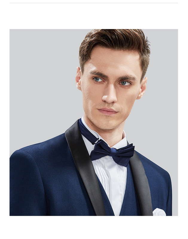 Costum pentru bărbați de marcă 2019 Costume de nuntă pentru bărbați Guler șal 3 piese Costum burgundă Slim Fit Jachetă smoking albastru regal pentru bărbați QT977