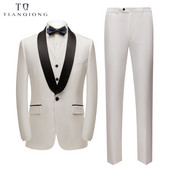 TIAN QIONG 2022, nou, de înaltă calitate, alb, costum casual pentru bărbați, rochie de mireasă pentru bărbați, de marime mari, costum formal pentru bărbați, S-6XL