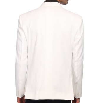 Бели ежедневни мъжки костюми за сватба 2 части Персонализиран смокинг за младоженеца Нов мъжки моден костюм Комплект яке с черни панталони 2020 г.