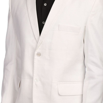 Бели ежедневни мъжки костюми за сватба 2 части Персонализиран смокинг за младоженеца Нов мъжки моден костюм Комплект яке с черни панталони 2020 г.