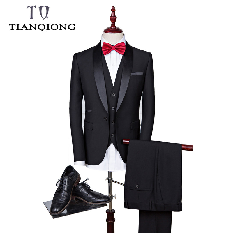 Prekės ženklo vyriškas kostiumas, 2019 m. vestuviniai kostiumai vyrams, skara apykakle, 3 dalių plonas bordo spalvos kostiumas, vyriška karališka mėlyna smokingo striukė QT977