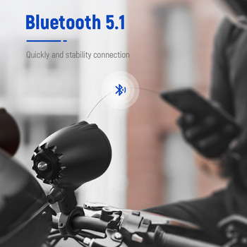 Lexin Q3 Moto Speakers 150W Bluetooth5.1 για 7/8 έως 1 1/4 μοτοσυκλέτα IP67 Αδιάβροχο, ενσωματωμένο φλας LED