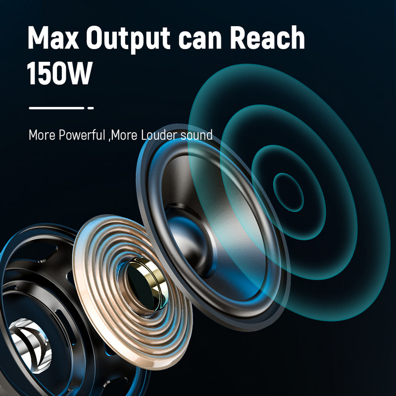 Boxe moto Lexin Q3 150W Bluetooth5.1 pentru motociclete 7/8 până la 1 1/4 impermeabile IP67, semnalizare LED încorporată