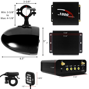 Aileap M1000X 4-канална аудиосистема за мотоциклет 5\