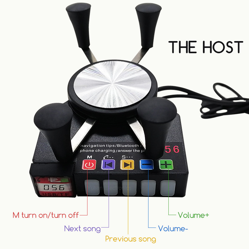 Suport pentru telefon mobil pentru motocicletă Difuzor Bluetooth Suport de încărcare pentru telefon pentru motocicletă, rezistent la apă, cu difuzoare audio BT Mp3