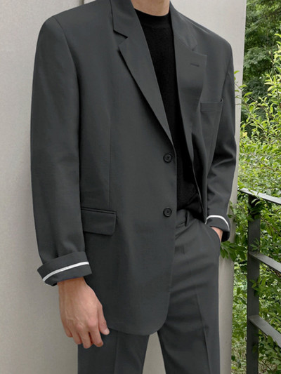 IEFB Culoare uni Secțiune subțire (Vândut separat) Costum casual pentru bărbați 2023 Nou stil coreean Largi, simplu, Set la modă, Pantaloni