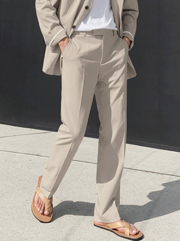 IEFB Culoare uni Secțiune subțire (Vândut separat) Costum casual pentru bărbați 2023 Nou stil coreean Largi, simplu, Set la modă, Pantaloni