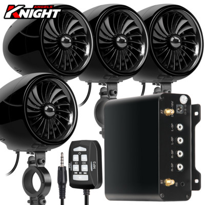 Audio pentru motociclete Difuzor Bluetooth impermeabil Sunet Sistem audio pentru motociclete Suport Bluetooth, USB, AUX, Radio FM, Control prin cablu