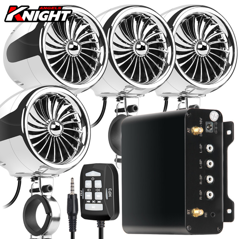 Audio pentru motociclete Difuzor Bluetooth impermeabil Sunet Sistem audio pentru motociclete Suport Bluetooth, USB, AUX, Radio FM, Control prin cablu