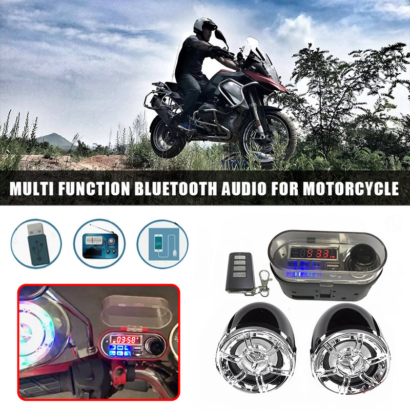 HY-007 Sistem audio difuzor Bluetooth pentru motociclete Radio TF Mâini libere Încărcător USB pentru decorarea personală a motocicletei în aer liber