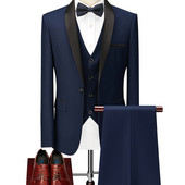 Ensembles Homme Costum de înaltă calitate Slim Fit pentru bărbați Tendință Mariage smoking solide Rochie de mireasă de afaceri casual (Blazer+Vest+Pants)