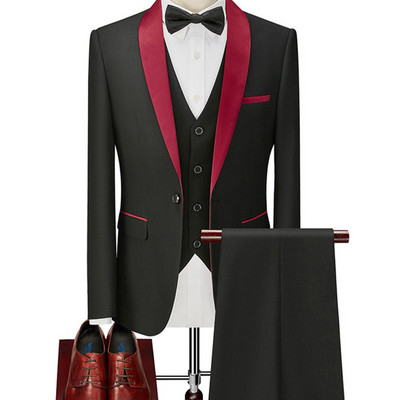 Ensembles Homme Costum de înaltă calitate Slim Fit pentru bărbați Tendință Mariage smoking solide Rochie de mireasă de afaceri casual (Blazer+Vest+Pants)