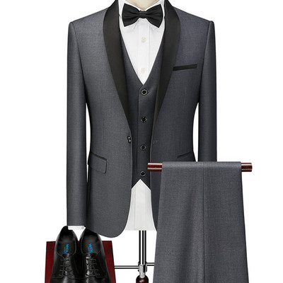 Ensembles Homme Costum de înaltă calitate Slim Fit pentru bărbați Tendință Mariage smoking solide Rochie de mireasă de afaceri casual (Blazer+Vest+Pants)