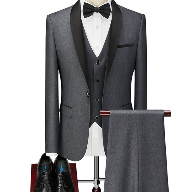 Ensembles Homme Costum de înaltă calitate Slim Fit pentru bărbați Tendință Mariage smoking solide Rochie de mireasă de afaceri casual (Blazer+Vest+Pants)