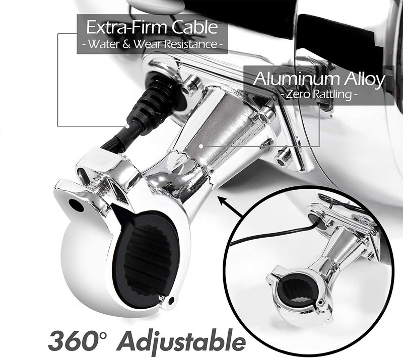 Amplificator 600W 2.1CH Sistem audio pentru motociclete Difuzoare stereo Bluetooth, suport radio FM, AUX MP3, iesire puternica de bas subwoofer