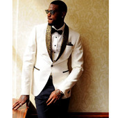 2 piese smoking de nuntă pentru mire cu șal floral rever, costume personalizate pentru bărbați, costum masculin de modă, jachetă albă, pantaloni negri 2021