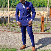 Costume pentru bărbați cu dungi slim, cu două piese, smoking de nuntă pentru mire Costum personalizat de afaceri la modă masculină