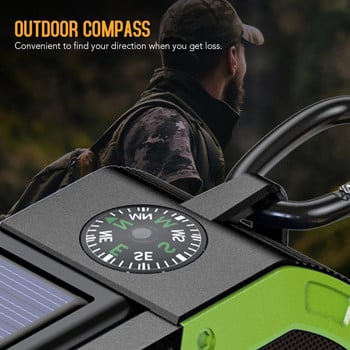 Motocycle Multifunctional Bluetooth Ηχείο Solar Hand Crank Radio Crank Dynamo Powered Phone Charger για ποδηλασία