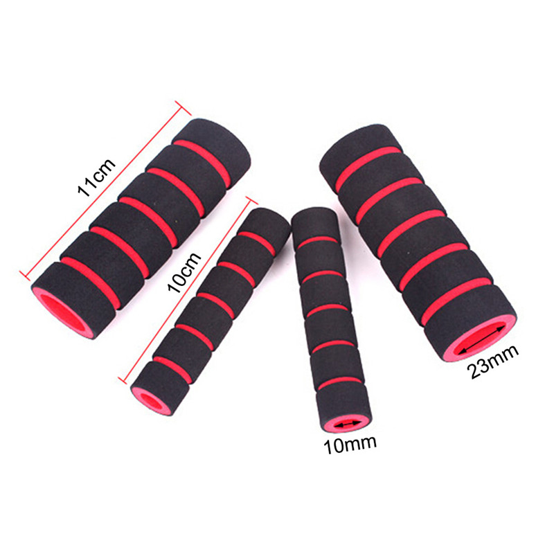4vnt./komplektas Universal Grip Comfort Sponge putplasčio rankenėlė motociklo paspirtukas dviratis, 2vnt vairo rankenos dangtelis + 2vnt svirčių dangtelis
