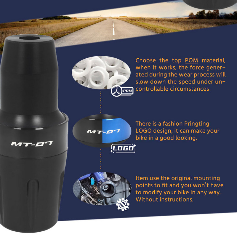 Glisoare pentru cadru MT-07 Protector de accident pentru YAMAHA MT07 Tracer 700/GT 7 FZ07 Accesorii pentru motociclete Protecție împotriva căderii Pad motor