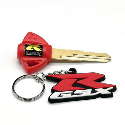 GSXR raktų pakabukas + tuščias motociklo rakto nepjaustytas peiliukas, skirtas Suzuki GSR GSXR 600 750 1000 GZ250 Hayabusa GSX1300R Katana 600 DR650SE