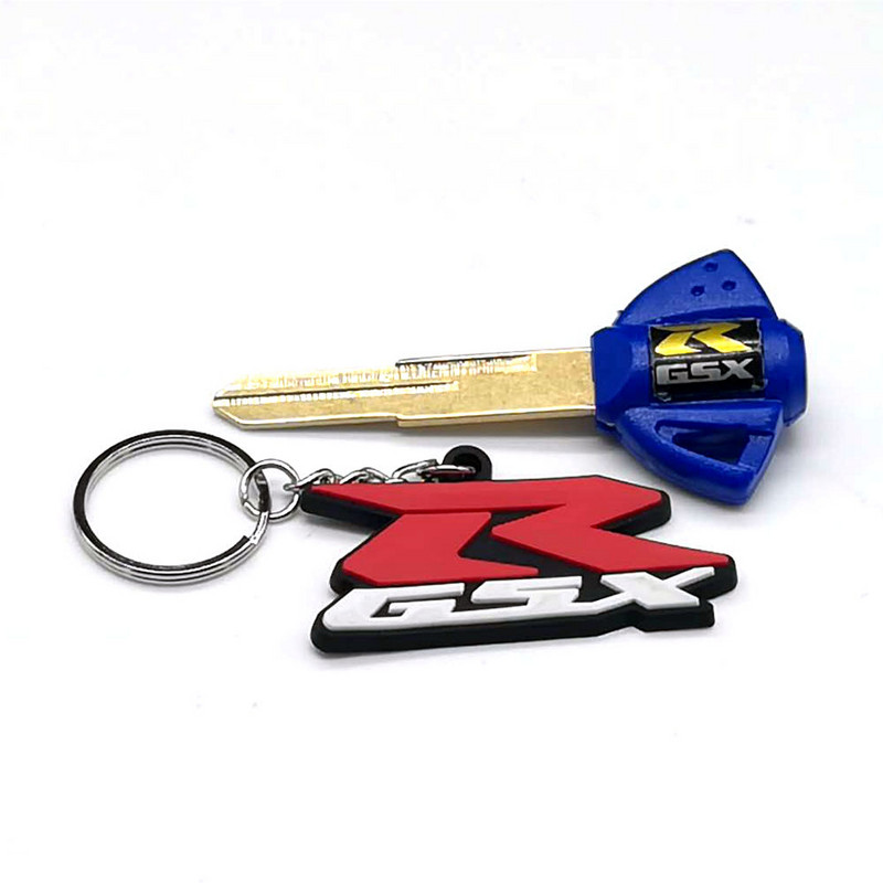 GSXR raktų pakabukas + tuščias motociklo rakto nepjaustytas peiliukas, skirtas Suzuki GSR GSXR 600 750 1000 GZ250 Hayabusa GSX1300R Katana 600 DR650SE