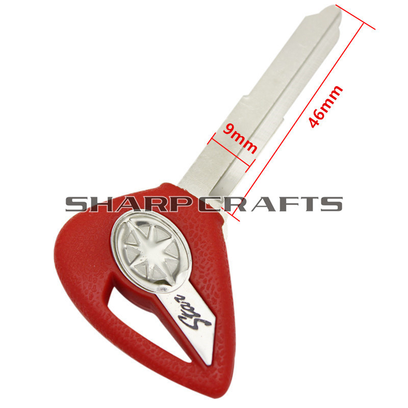 Lamă netăiată de cheie netăiată pentru motocicletă neagră/roșie pentru YAMAHA Dragstar V-Star DS400 DS650 XVS400 XVS650 XV1900 XVS1300 XVS950