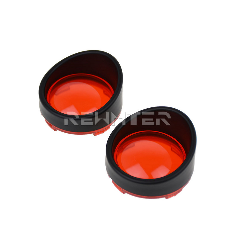 2 buc. lumini de semnalizare pentru motocicletă, lentile, capac, inele pentru viziere, pentru Harley Touring FLHR FXRT Sportster XL Dyna Softail FLHX