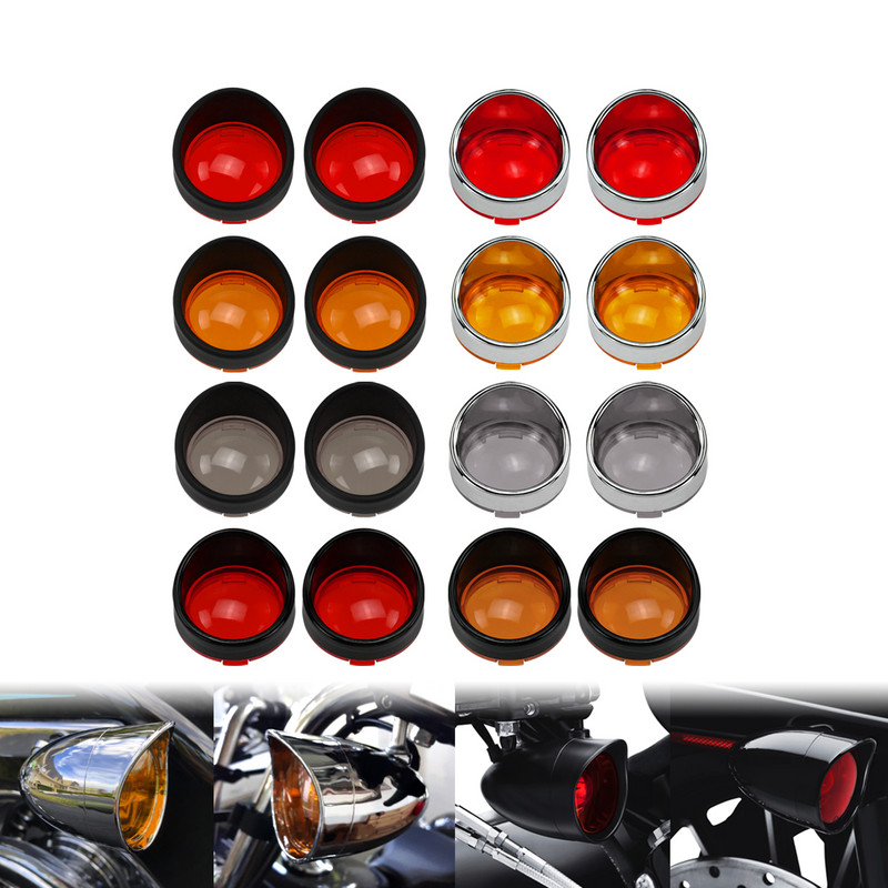2 buc. lumini de semnalizare pentru motocicletă, lentile, capac, inele pentru viziere, pentru Harley Touring FLHR FXRT Sportster XL Dyna Softail FLHX