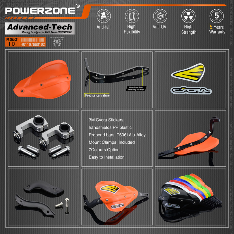 Apărătoare de mână Powerzone Probend pentru Honda KTM ADV EXC EnduroHusqvarna TE CRF WRF DRZ KLX Ghidon pentru motociclete Dirt Bike ATV