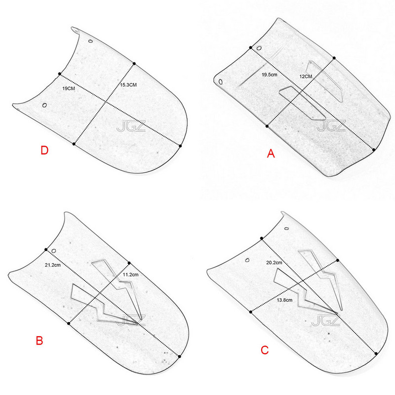 Extensor pentru apărător de noroi față spate pentru motociclete Fender Splash Extensie Pad universal pentru KTM Ducati Kawasaki Benelli Honda Harley BMW